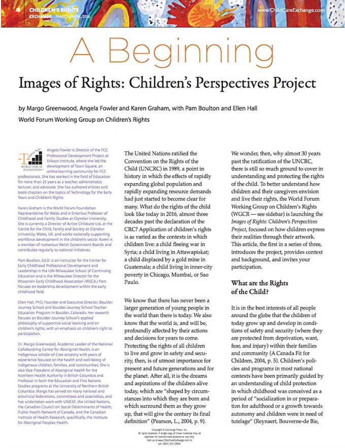A beginning: Images of rights: Children's perspectives project
