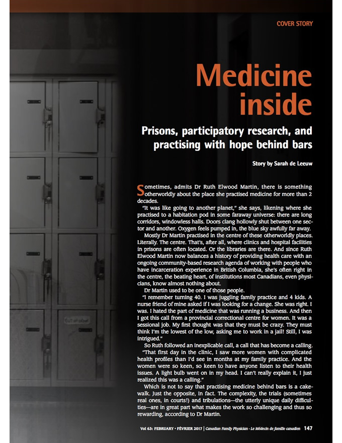 Medicine inside: Prisons, participatory research, and practising with hope behind bars